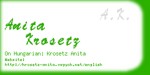 anita krosetz business card